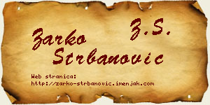 Žarko Štrbanović vizit kartica